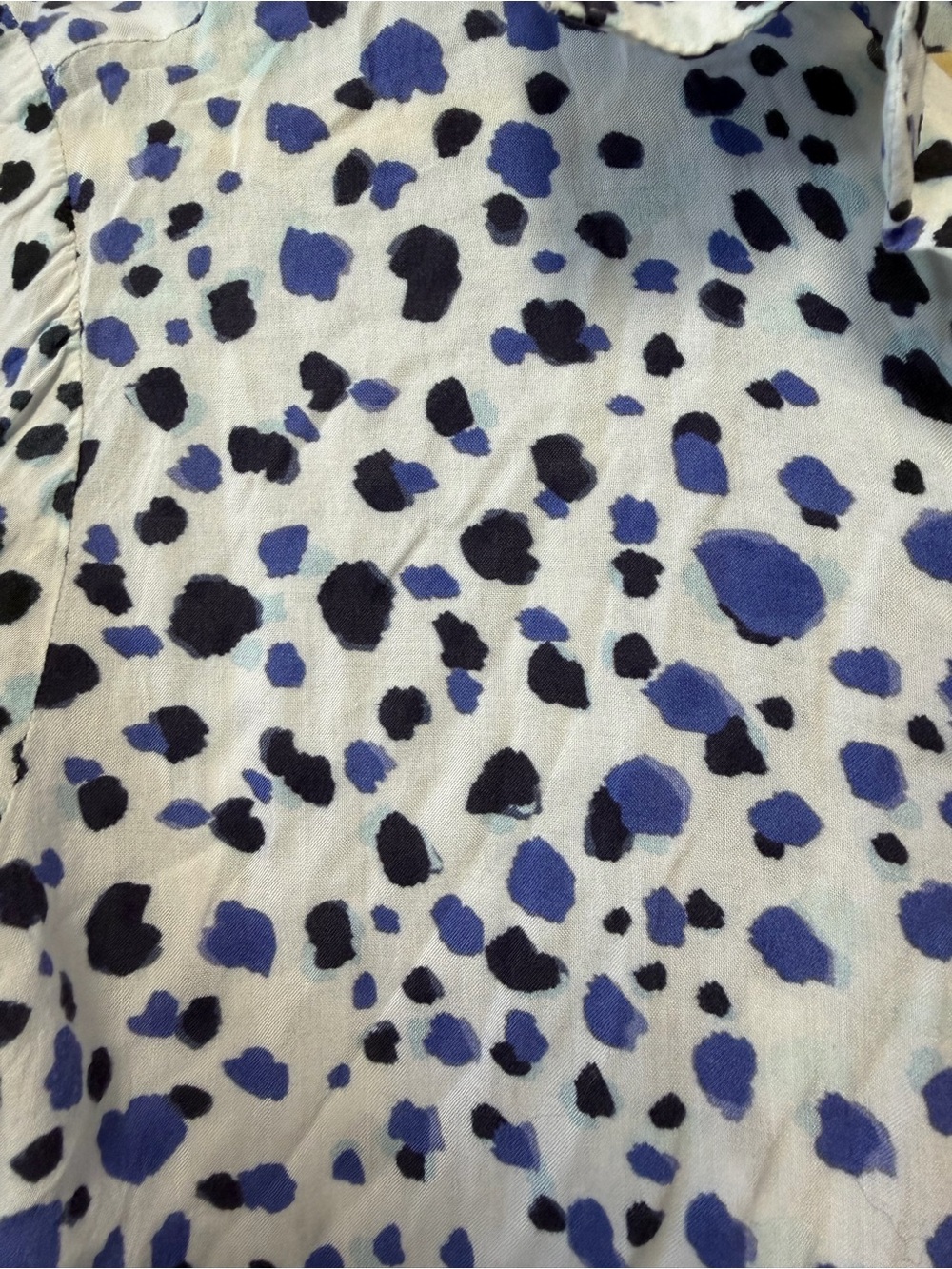 Cloth & Stone Anthropologie Blue Black Spotted Button Down Blouse Small - Picture 7 of 7